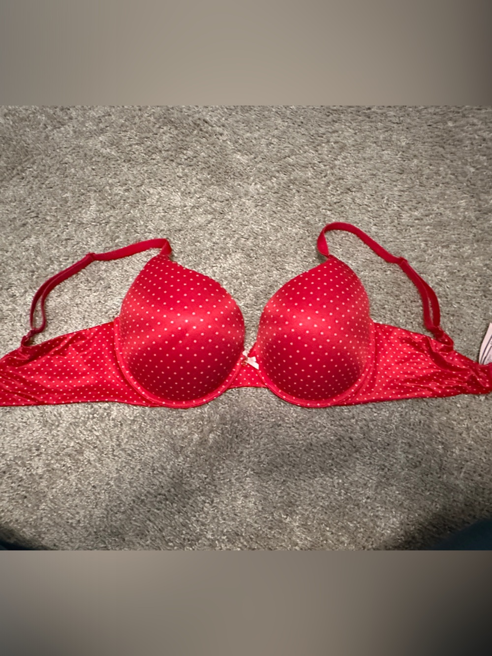 Body by Victoria Perfect Shape Victoria's Secret Red Polka Dot Push-Up Bra NWOT
